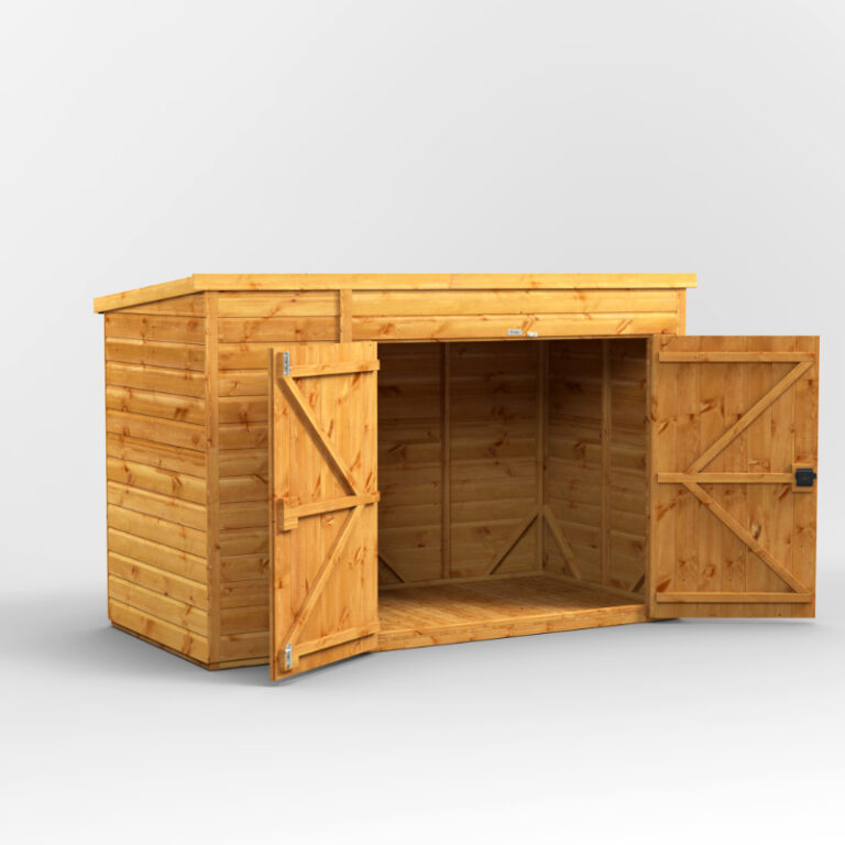 8' x 4' Oren Shiplap Pent Bike Shed for secure outdoor bike storage and protection against weather elements.