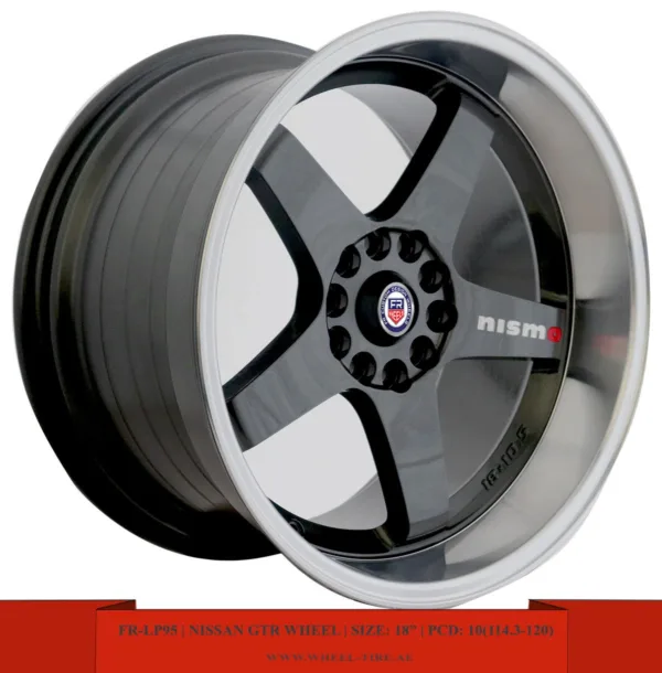 18" matte black and gunmetal with polish lips alloy wheels for Nissan GTR Sport cars