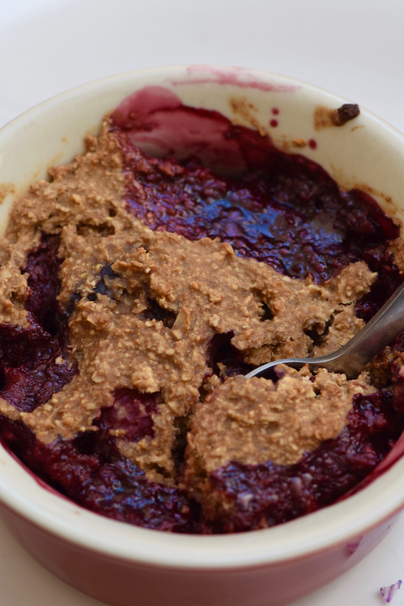 Single serving blueberry cobbler