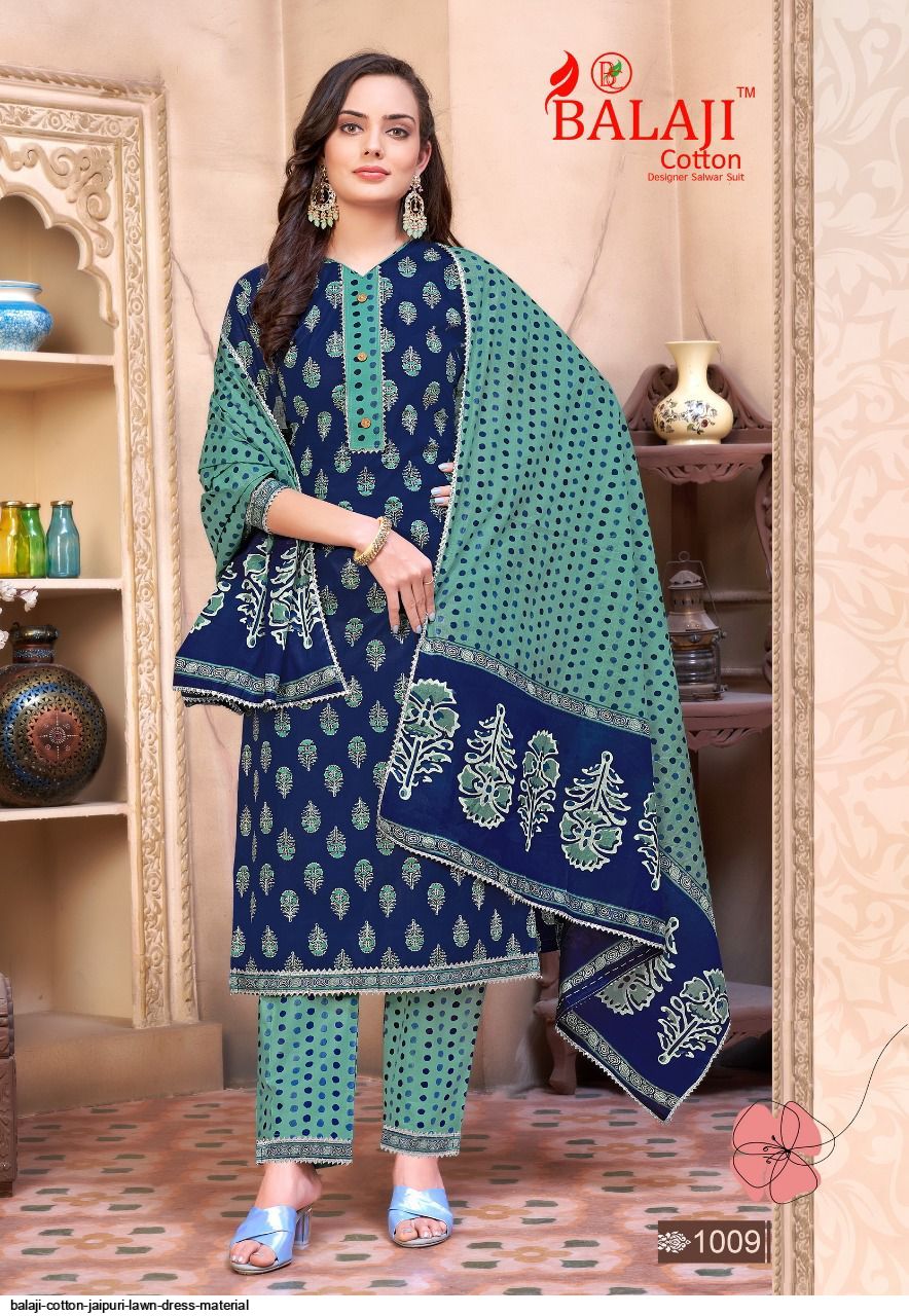 BALAJI COTTON JAIPURI LAWN DRESS MATERIAL