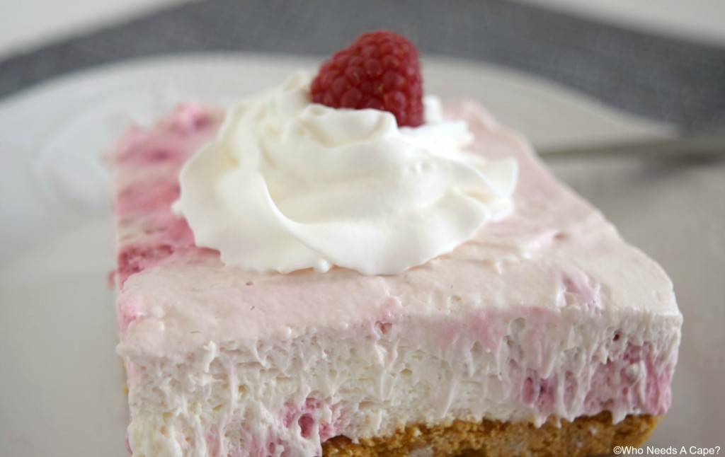 Raspberry Cream Cheese Dessert - Who Needs A Cape?