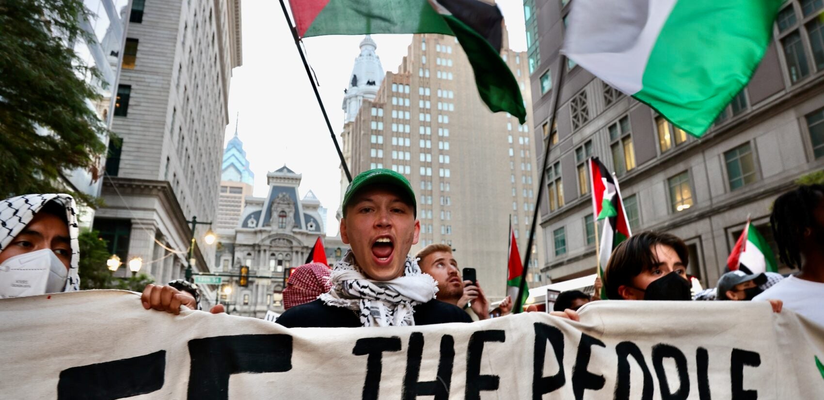 Pro-Palestinian protesters march