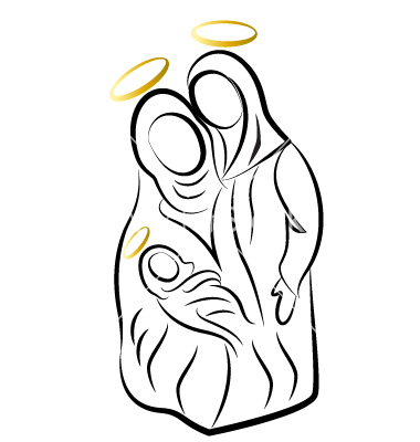 Nativity silhouette  free nativity family silhouette vector by glopphy image 1 clipart