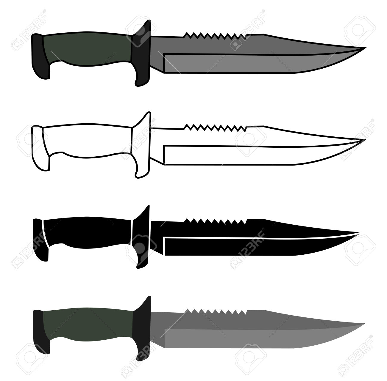 Dagger knife clipart fans