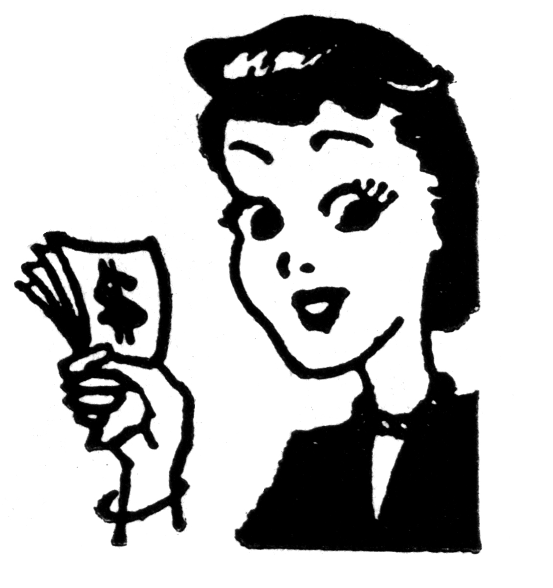 No money woman with money clipart clipartxtras