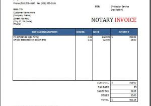 Notary Receipt Template Notary Invoice Template Excel format Word Excel Templates