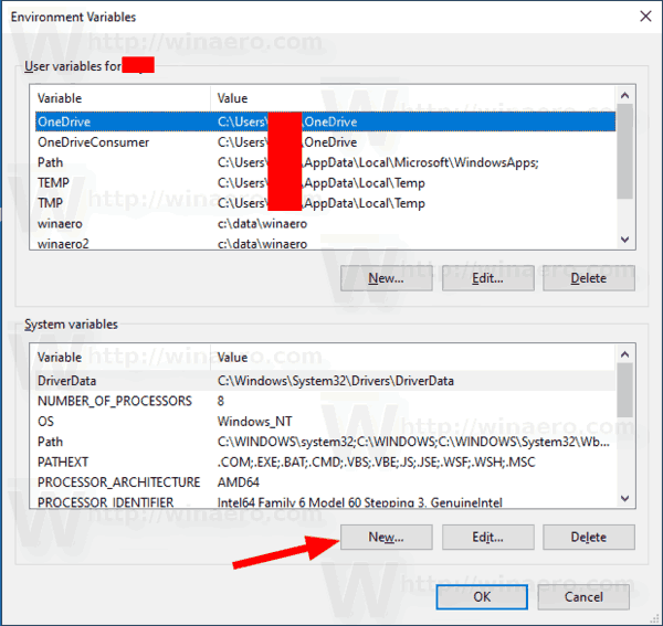 Windows 10 New System Environment Variable 2