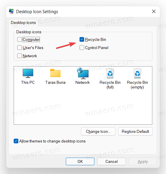 How to Hide the Recycle Bin Icon in Windows 11