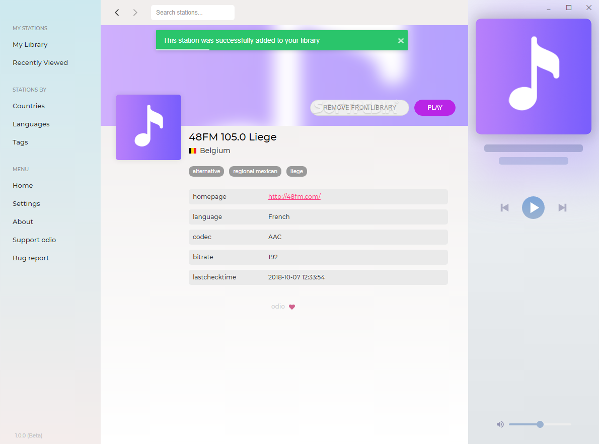 Odio Download: Elegant and easy-to-use radio streaming tool with over ...
