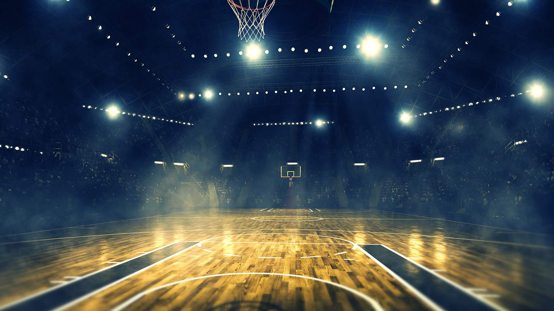 View of indoor basketball arena with crowd | Windows Spotlight Images