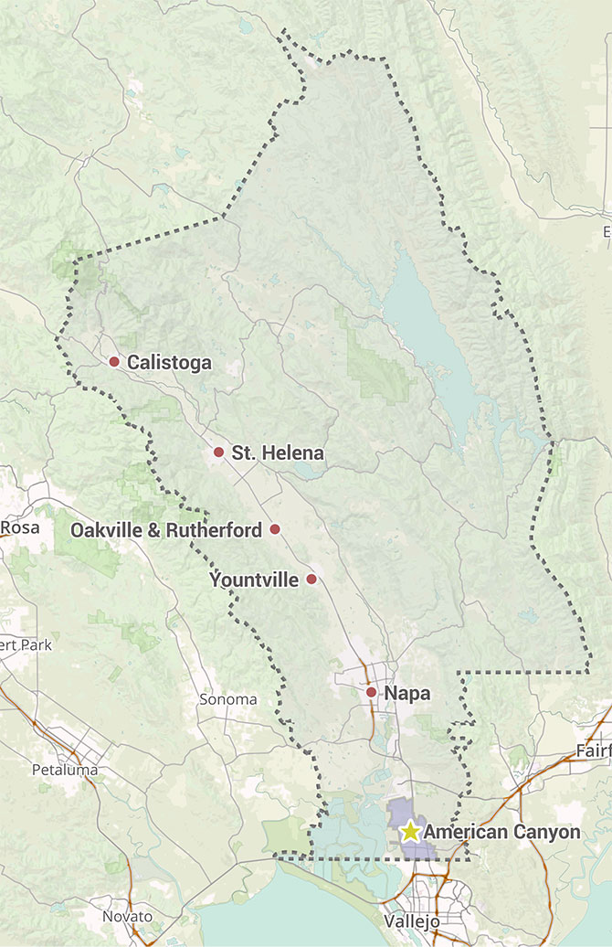 Map of American Canyon, CA