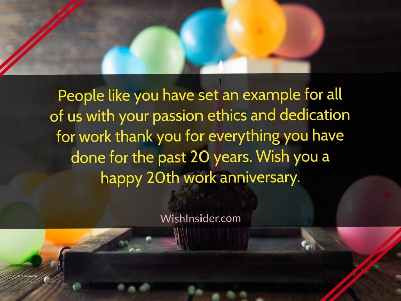 Happy 20th Work Anniversary Wishes and Quotes – Wish Insider