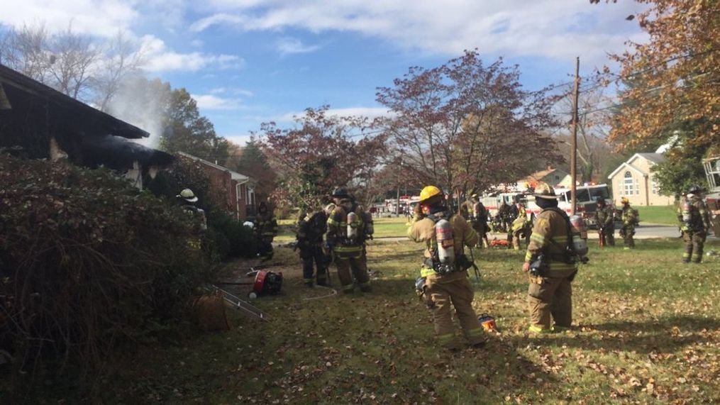 Firefighters are on the scene of a house fire in Prince George's County, Md.{&nbsp;} Wednesday, Nov. 15, 2017 (Mark Brady/Prince George's County Fire Department){&nbsp;}{p}{/p}