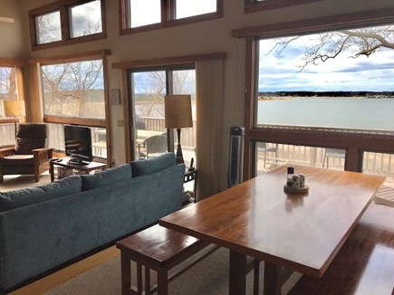 Wellfleet Cape Cod vacation rental - Open floor plan with Dining area and Lliving room -Harbor views.