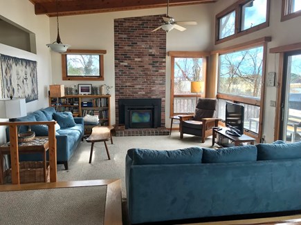 Wellfleet Cape Cod vacation rental - Living Room with unobstructed view of Wellfleet Harbor.