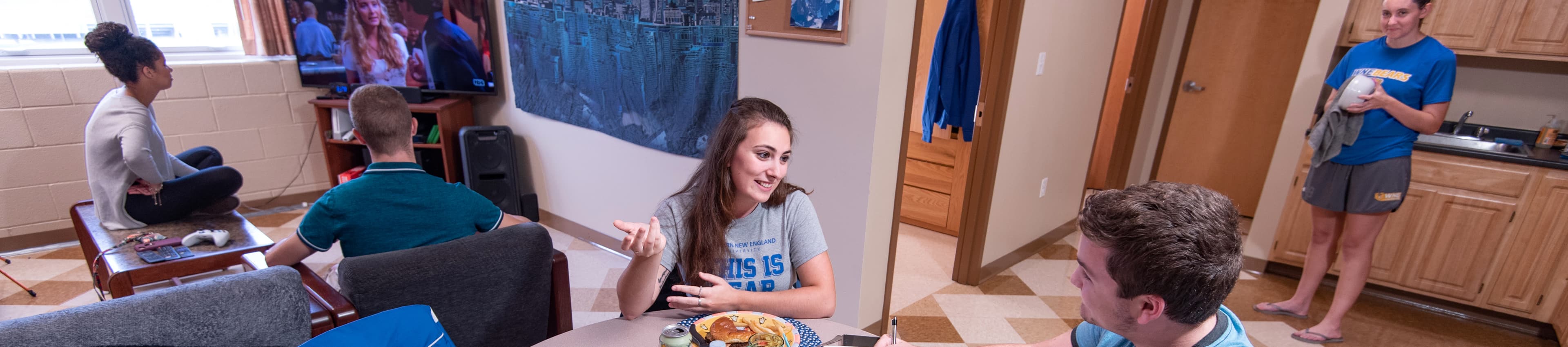 Students in a dorm