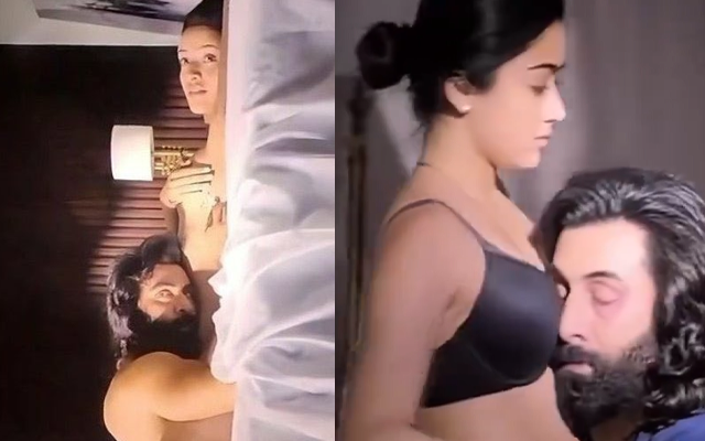 Ranbir Kapoor's intimate scene Rashmika Mandanna (Source - Twitter)