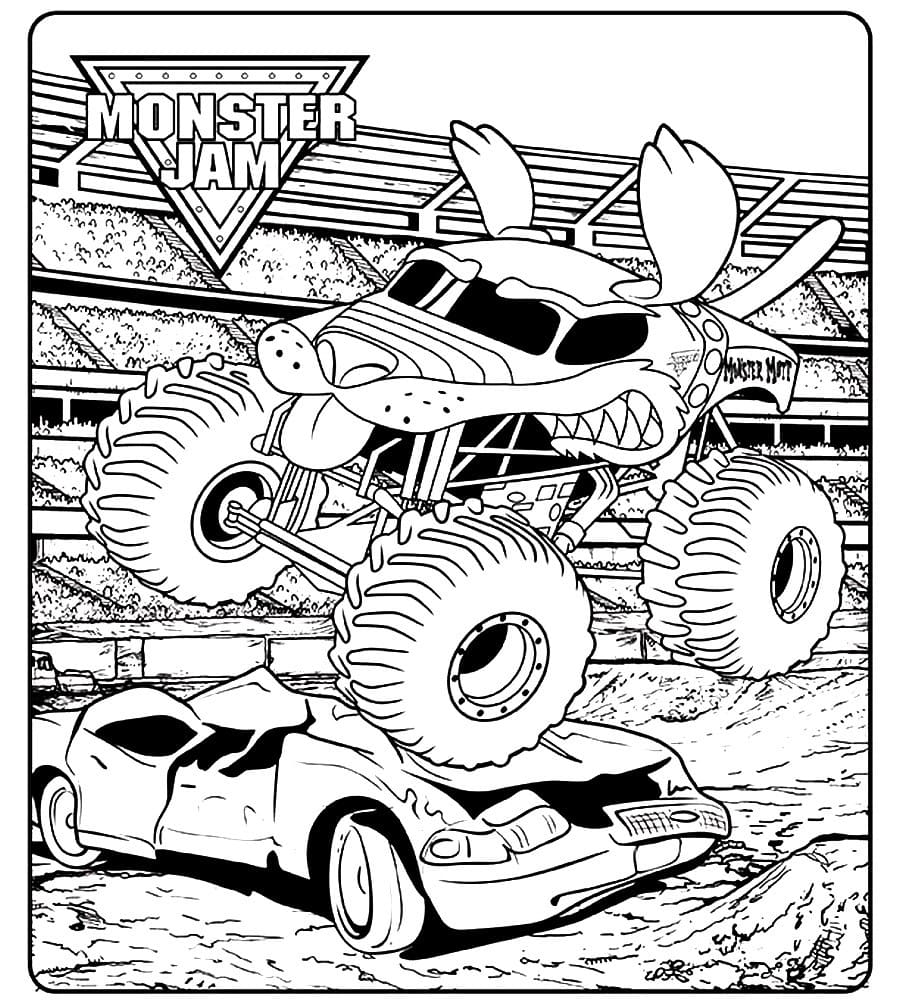 Printable Monster Truck Colouring Pages