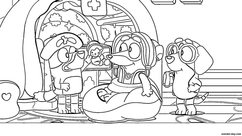 Bluey coloring pages. Print or download for free