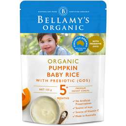 Bellamy's Organic Pumpkin Baby Rice 125g