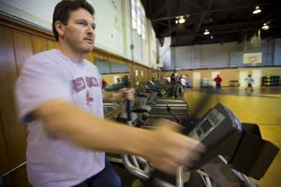 Robert, a veteran who injured his back several times during a dozen years in the Navy, stopped using opioids to treat his pain and is now a student at the Bedford VA's Pain School. (Jesse Costa/WBUR)