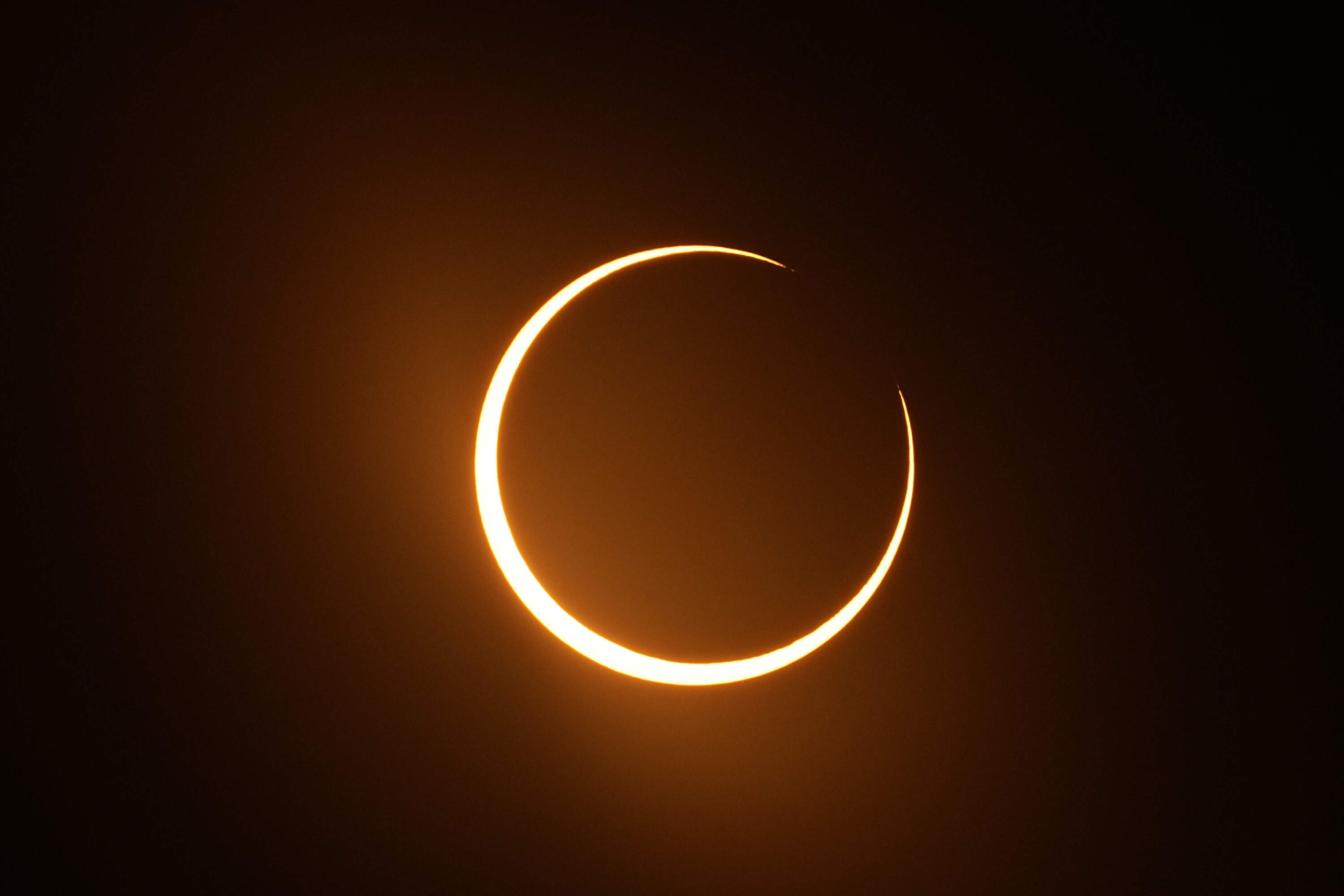 The moon moves in front of the sun during an annular solar eclipse, or ring of fire, Saturday, Oct. 14, 2023, as seen from San Antonio. (Eric Gay/AP)