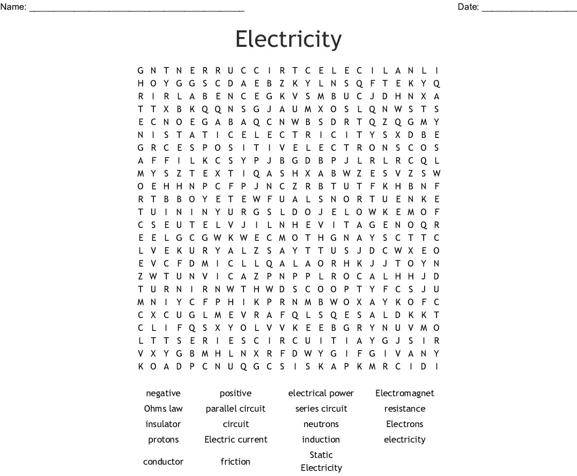 Electricity Magnetism Word Search Puzzle Worksheet Activity Tpt | Sexiz Pix