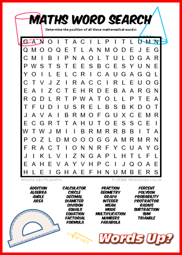 Math Word Search Puzzle