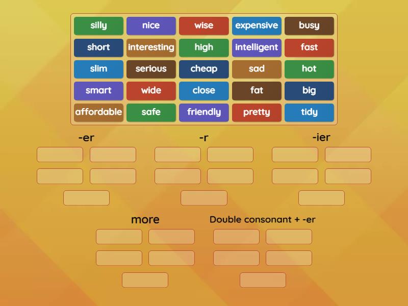 Comparative adjectives - Group sort