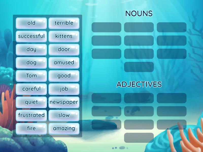 Clasifying nouns and adjectives - Group sort