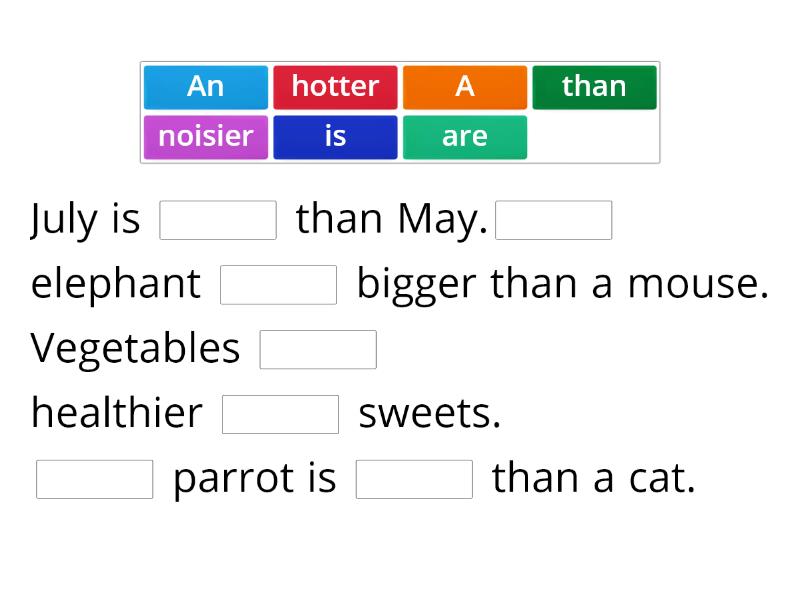 Comparatives - er - Missing word