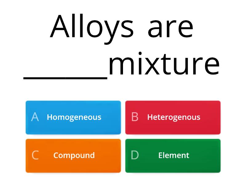 Alloys - Quiz