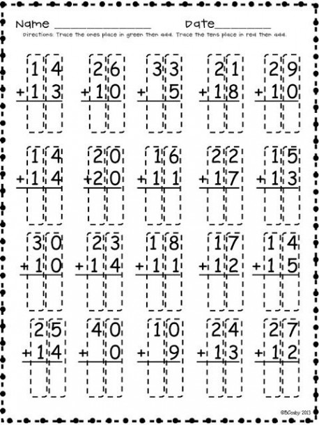 Double Digit Addition Worksheets Without Regrouping