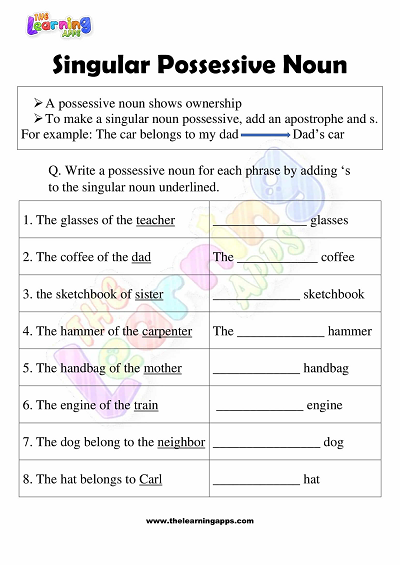 Mastering Singular and Plural Possessive Nouns: Worksheets for ...