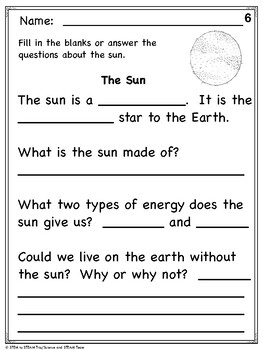 Sun Facts PowerPoint and Worksheets (teacher made) - Worksheets Library