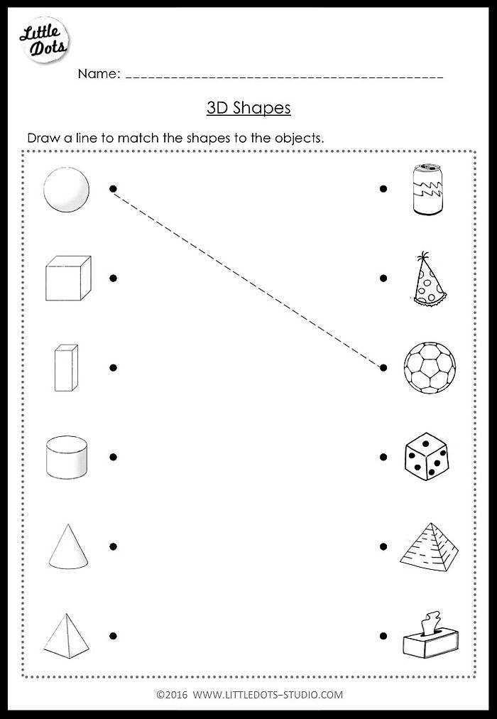 Free 3d shapes kindergarten worksheet, Download Free 3d shapes ...