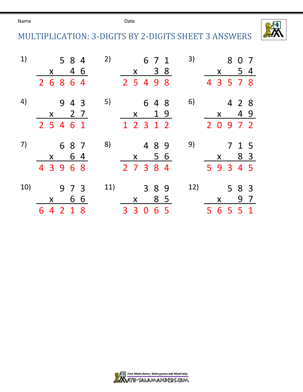 Double Digit Multiplication Worksheets 4th Grade - Worksheets Library