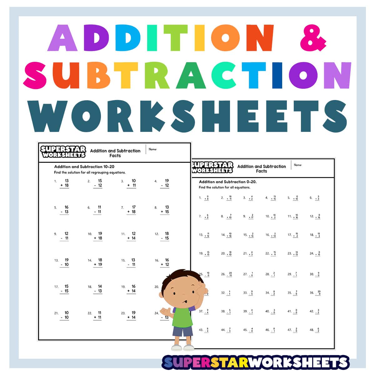 Addition and Subtraction Worksheets - Superstar Worksheets - Worksheets ...