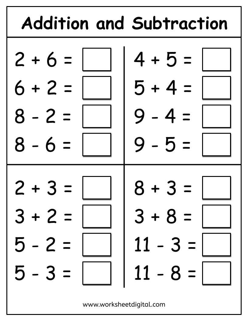 Kindergarten Addition Worksheets, Grade 1 Math Worksheets, Number ...