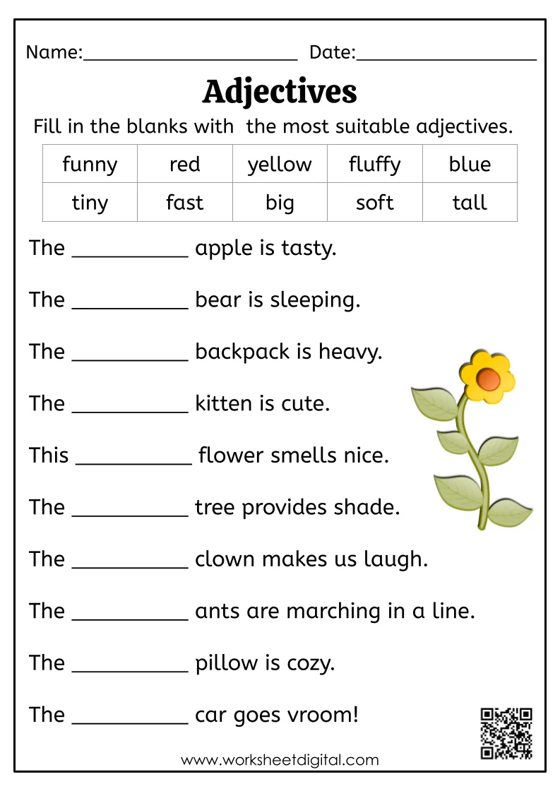 Adjectives - Worksheet Digital - Worksheets Library