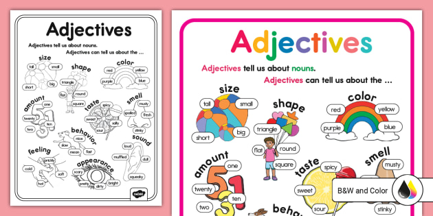 First Grade Adjectives Poster (teacher made) - Twinkl - Worksheets Library