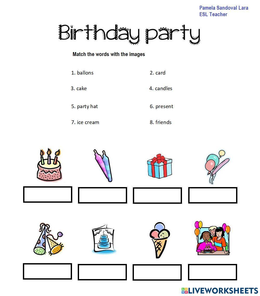 Birthday Vocabulary online worksheet | Live Worksheets - Worksheets Library