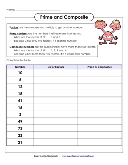 Exploring Prime and Composite Numbers - Worksheets Library