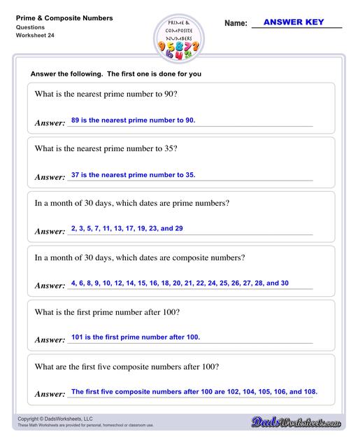 Prime and Composite Numbers - Worksheets Library