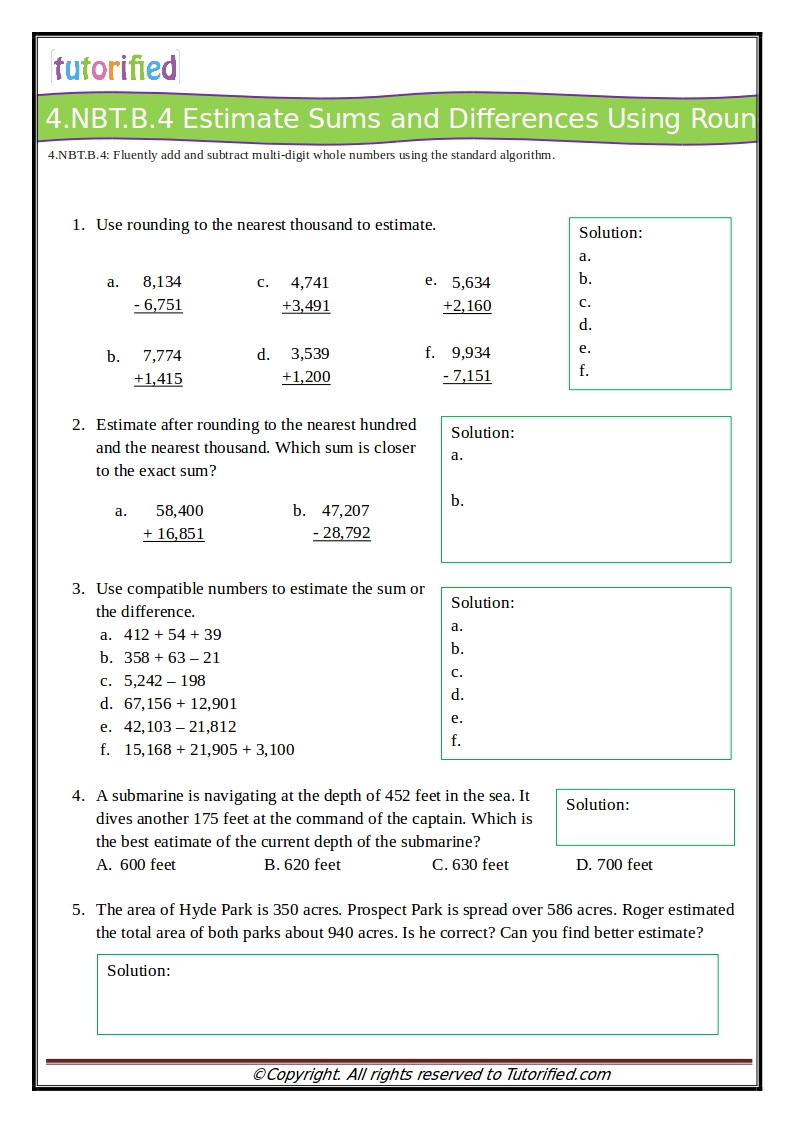 Math Worksheets for Kindergarten, 1st, 2nd, 3rd, 4th grade+ ...