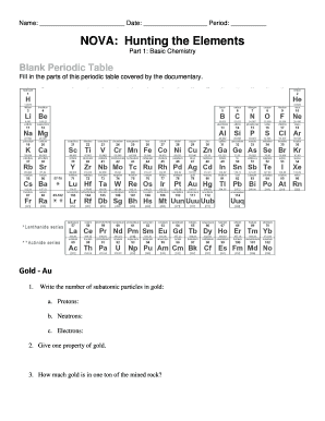 Nova Hunting The Elements Worksheet Pdf - Fill Online, Printable ...