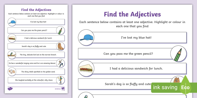 Find the Adjectives Activity (teacher made) - Twinkl - Worksheets Library