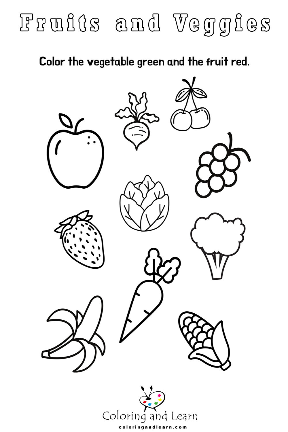 Free fruit and vegetable worksheet for preschool, Download Free fruit ...