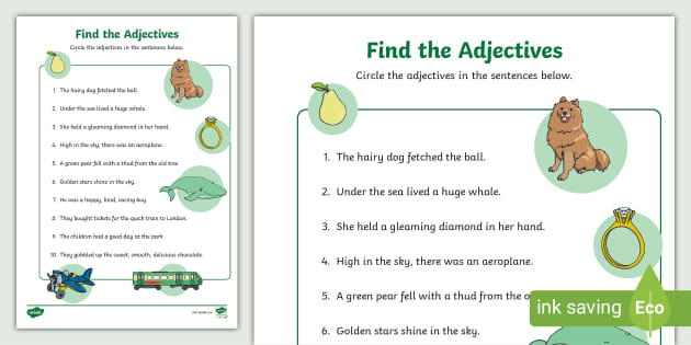 Find the Adjectives Worksheets - Worksheets Library