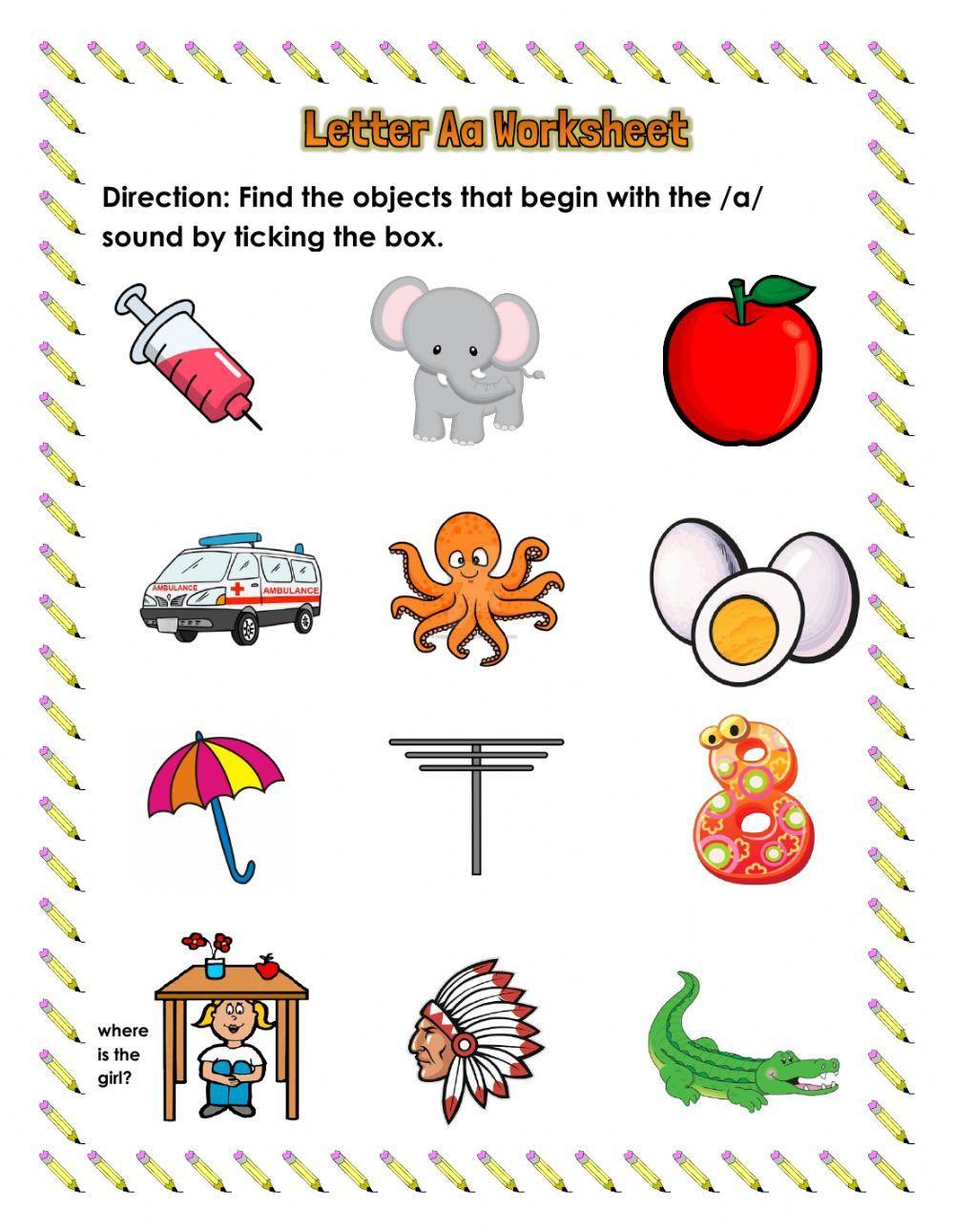 Letter Aa Worksheet worksheet | Live Worksheets - Worksheets Library